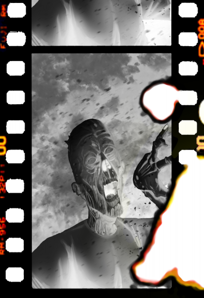Rewers kart używanych podczas rozgrywki w „Kino zombie”; rys. Marcin Adamczyk